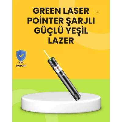BUĞZ Uzun Mesafe Görünürlüklü Yeşil Lazer Pointer Şarjlı