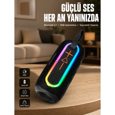 BUĞZ Uzun Pil Ömürlü Bluetooth 5.1 Hoparlör Yeni Nesil