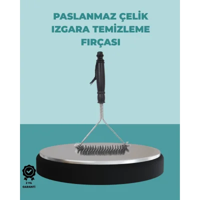 BUĞZ Uzun Saplı Paslanmaz Çelik Izgara Temizlik Fırçası