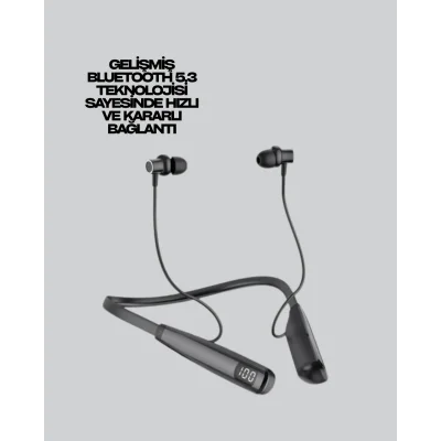 BUĞZ Uzun Süreli Kullanım Boyun Askılı Kablosuz Kulaklık – Hızlı Şarj, Ergonomik Tasarım - BUĞZ