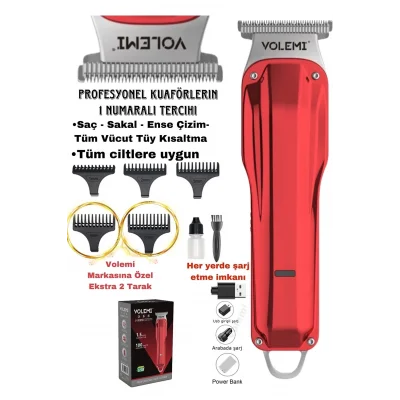 BUĞZ V-0085b Saç Sakal Ense Çizim Lazer Öncesi Kişisel Bakım Unisex Tıraş Makinesi