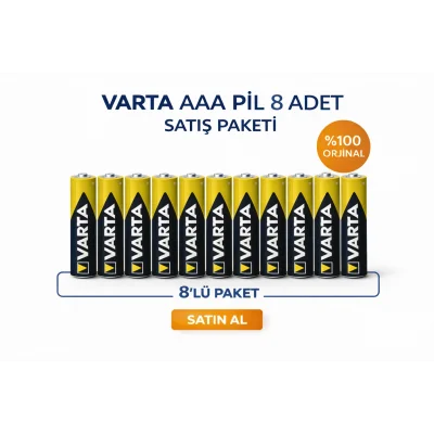 BUĞZ Varta AAA İnce Kalem Pil 1.5V Super Heavy Duty R03 Çinko Karbon 2li 4 Paket
