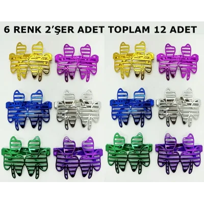 BUĞZ Vegas Casino Kupa Sinek Temalı Parti Gözlüğü 6 Renk 12 Adet