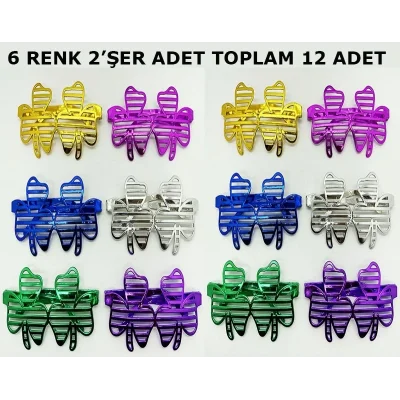 BUĞZ Vegas Casino Temalı Parti Gözlüğü 6 Renk 12 Adet