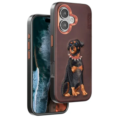 BUĞZ Venco İphone 16 Perma Desenli Kapak - Koyu Kahve