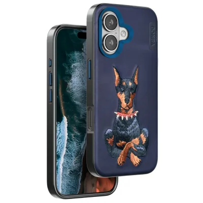 BUĞZ Venco İphone 16 Perma Desenli Kapak - Lacivert