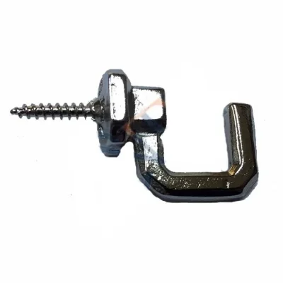 BUĞZ Vidalı Kanca, Askı Büyük - 15x23mm, Nikel - 1 Adet