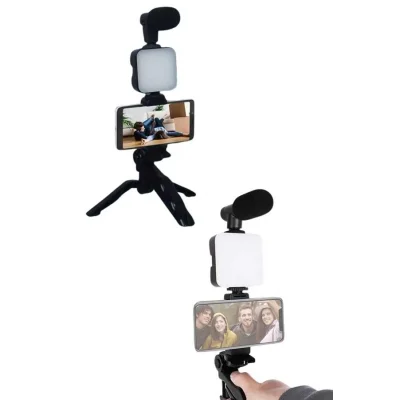 BUĞZ Video Making Kit Telefon Tutucu Vlog Video Mini Led Işıklı