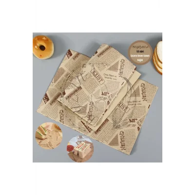 BUĞZ Vintage Gazete Desenli Sunum Kağıdı 50 Adet