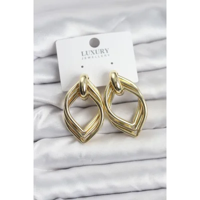 BUĞZ Vintage Gold Renk Pirinç Kadın Küpe