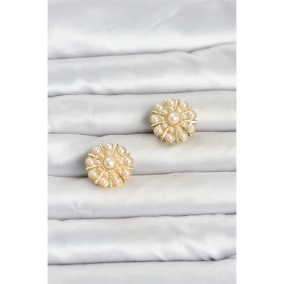 BUĞZ Vintage Model Gold Renk Düğme veya Manşet Broşu - BUĞZ