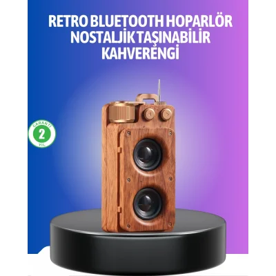 BUĞZ Vintage Tasarımlı Bluetooth Hoparlör Uzun Pil Ömürlü ve FM Destekli