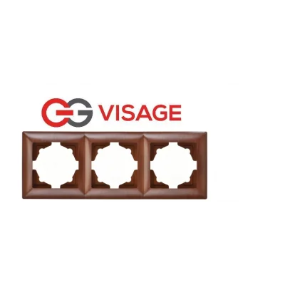 BUĞZ Visage Amazon Ceviz 3 Lü Çerçeve - Priz ve Anahtar İçin Uyumlu Çerçeve