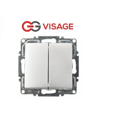 BUĞZ Visage Ambiance Gümüş Komütatör Anahtar Çerçevesiz - Priz ve Anahtar İçin Uyumlu Çerçeve