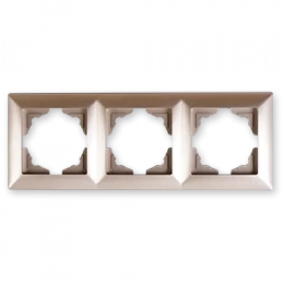 BUĞZ Visage Ambiance Metalik Bej 3 Lü Çerçeve - Priz ve Anahtar İçin Uyumlu Çerçeve