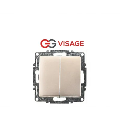  Visage Ambiance Metalik Bej Komütatör Anahtar Çerçevesiz - Priz ve Anahtar İçin Uyumlu Çerçeve