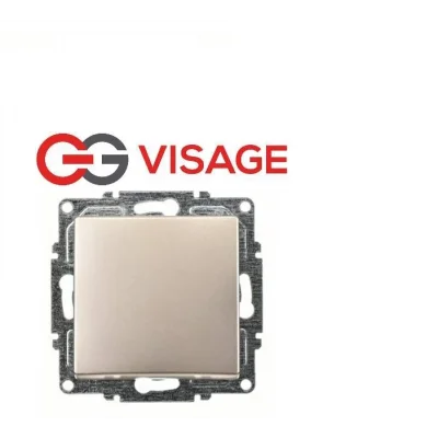  Visage Ambiance Metalik Bej Tekli Anahtar  Çerçevesiz - Priz ve Anahtar İçin Uyumlu Çerçeve