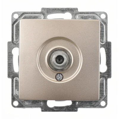  Visage Ambiance Metalik Bej TV Priz F Kon Çerçevesiz - Priz ve Anahtar İçin Uyumlu Çerçeve