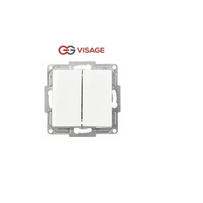  Visage Beyaz Komütatör Anahtar Çerçevesiz - Priz ve Anahtar İçin Uyumlu Çerçeve