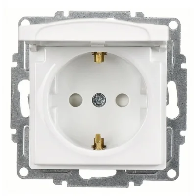  Visage Beyaz Topraklı Kapaklı Priz Çocuk Korumalı Çerçevesiz - Priz ve Anahtar İçin Uyumlu Çerçeve