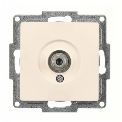  Visage Krem Televizyon Prizi F Konnektörlü Çerçevesiz - Priz ve Anahtar İçin Uyumlu Çerçeve