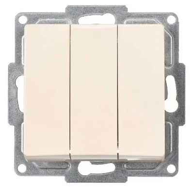  Visage Krem Üçlü Anahtar Çerçevesiz - Priz ve Anahtar İçin Uyumlu Çerçeve