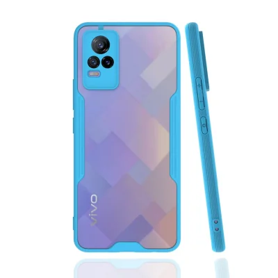 BUĞZ Vivo V21e Kılıf Platin Silikon - Mavi