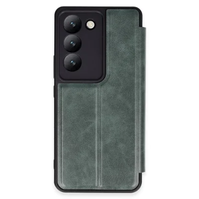 BUĞZ Vivo V30 Lite 4g Kılıf Flip Cover - Koyu Yeşil