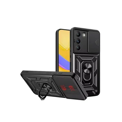 BUĞZ Vivo V30 Lite 4g Pars Lens Yüzüklü Silikon - Siyah