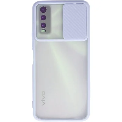 BUĞZ Vivo Y11s Kılıf Palm Buzlu Kamera Sürgülü Silikon - Lila