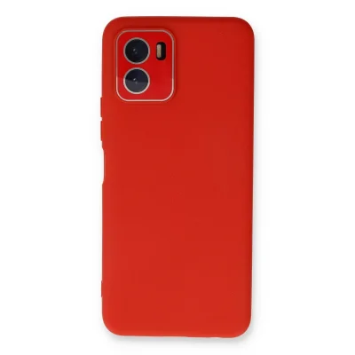 BUĞZ Vivo Y15s Kılıf Lansman Glass Kapak - Kırmızı