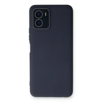 BUĞZ Vivo Y15s Kılıf Lansman Glass Kapak - Lacivert