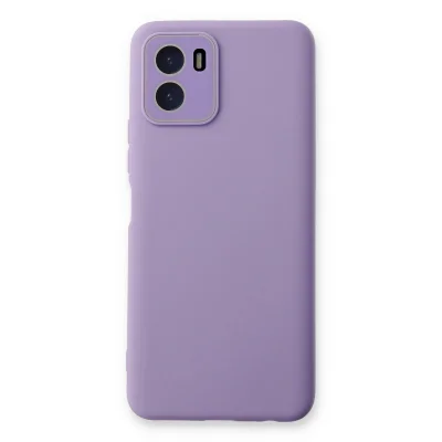 BUĞZ Vivo Y15s Kılıf Lansman Glass Kapak - Lila