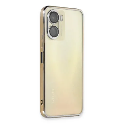 BUĞZ Vivo Y16 Kılıf Razer Lensli Silikon - Gold
