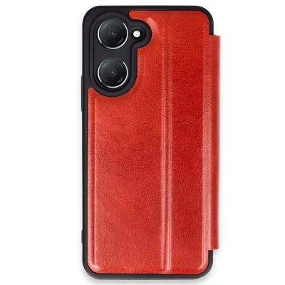 BUĞZ Vivo Y18 Kılıf Flip Cover - Kırmızı