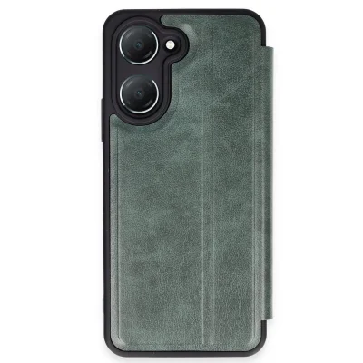 BUĞZ Vivo Y18 Kılıf Flip Cover - Koyu Yeşil
