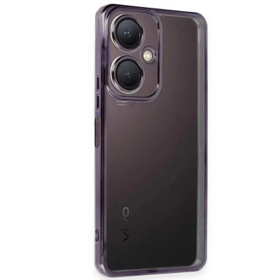 BUĞZ Vivo Y27 Kılıf Razer Lensli Silikon - Mor