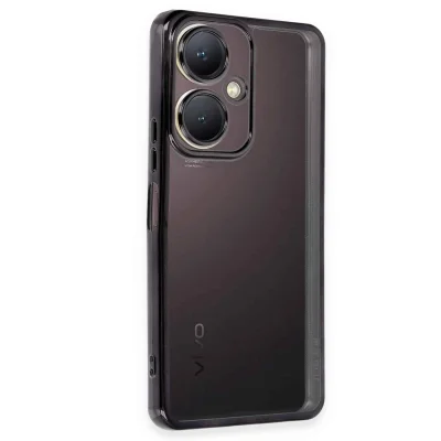BUĞZ Vivo Y27 Kılıf Razer Lensli Silikon - Siyah
