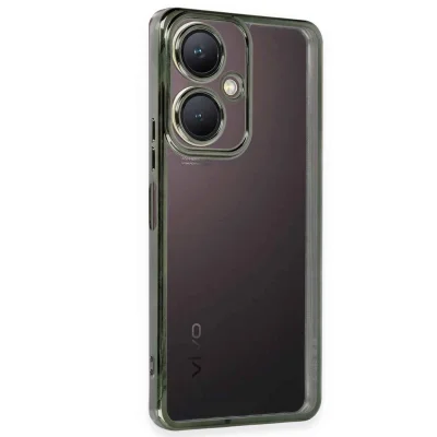 BUĞZ Vivo Y27 Kılıf Razer Lensli Silikon - Yeşil