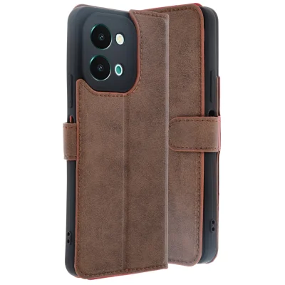 BUĞZ Vivo Y28 Kılıf Trend S Plus Kapaklı Kılıf - Taba