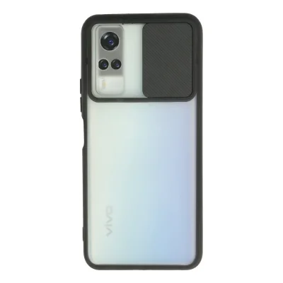 BUĞZ Vivo Y53s Kılıf Palm Buzlu Kamera Sürgülü Silikon - Siyah