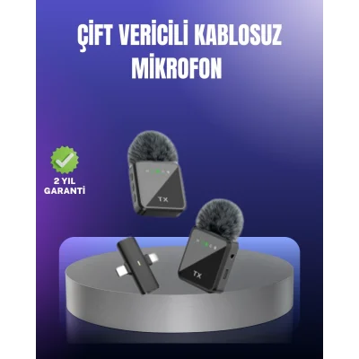 BUĞZ Vlog Podcast ve Röportajlar İçin Kablosuz Çift Yaka Mikrofon
