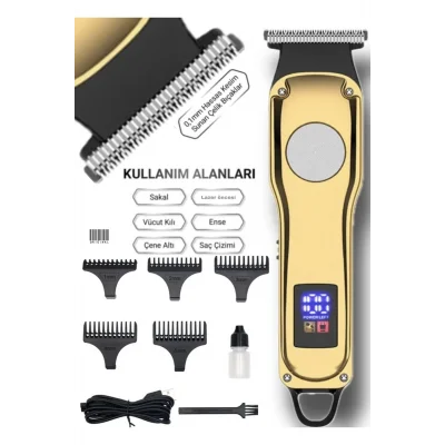 BUĞZ Volemi 00086 Profesyonel Sakal Ense Çizim Epilasyon Öncesi Dijital Göstergeli Tıraş Makinesi