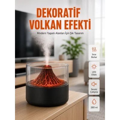 BUĞZ Volkanik Tasarımlı LED Işıklı Ultrasonik Nemlendirici