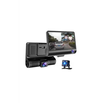 BUĞZ Vothoon Araç Içi Kamera Gece Görüşlü 3 Kameralı 4 Inç 1080p Yol Kayıt Kamerası Geri Vites