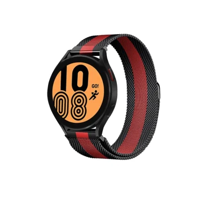 BUĞZ Watch 20mm Metal Mıknatıslı Kordon - Siyah-kırmızı