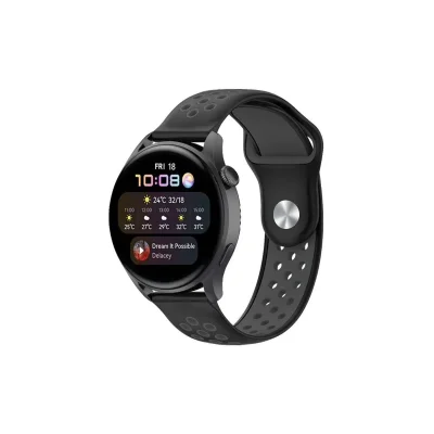 BUĞZ Watch 22mm Spor Delikli Kordon - Siyah-füme