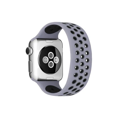 BUĞZ Watch 38mm Ayarlı Delikli Silikon Kordon - Gri-siyah