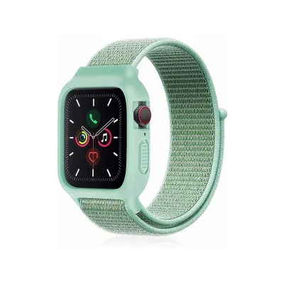 BUĞZ Watch 38mm Hasırlı Cırtcırtlı Kasalı Kordon - Turkuaz