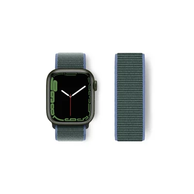 BUĞZ Watch 38mm Hasırlı Cırtcırtlı Kordon - Mavi-yeşil